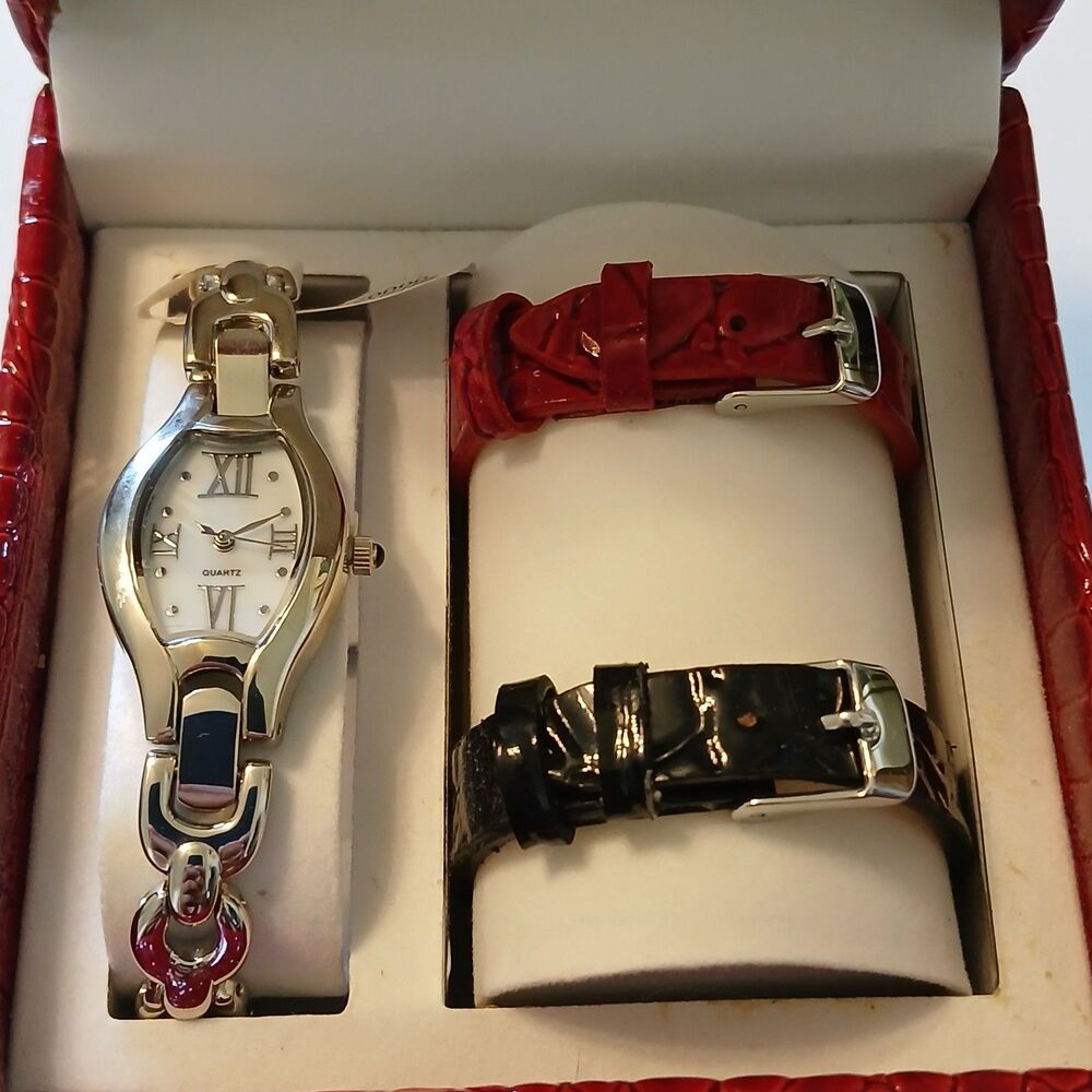 Coldwater Creek Women's Silver Tone Quartz Watch With Interchangeable Straps